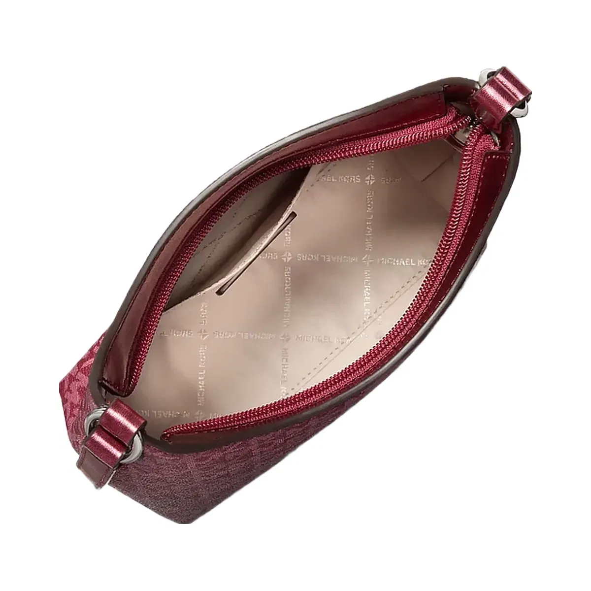 Michael Kors Maya Small Signature Logo Crossbody Bag Maroon