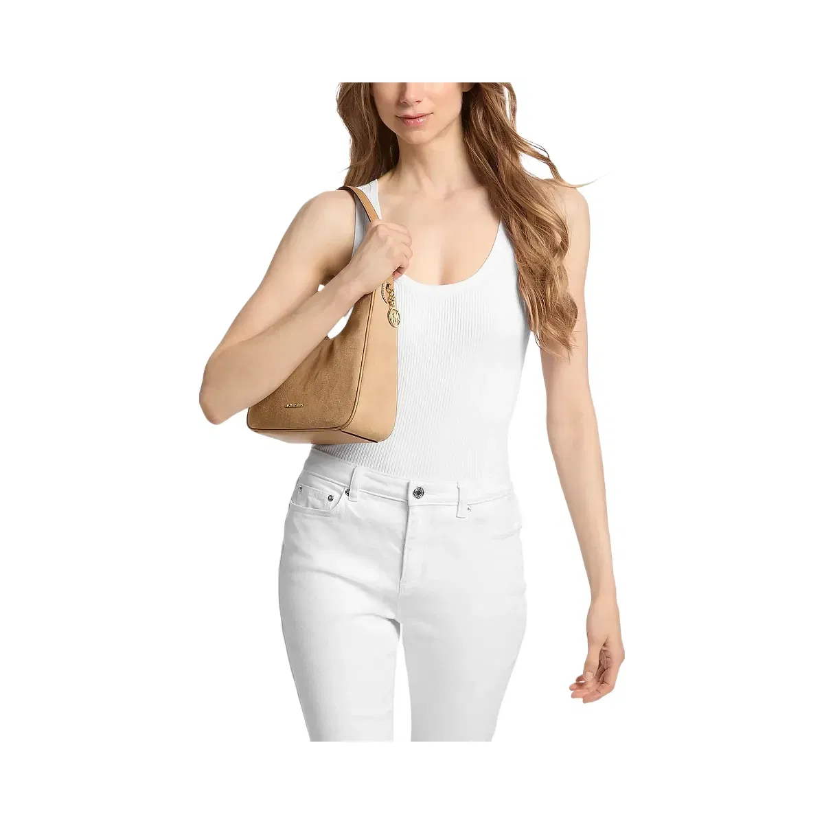 Michael Kors Nayla Small Hobo Shoulder Bag Camel