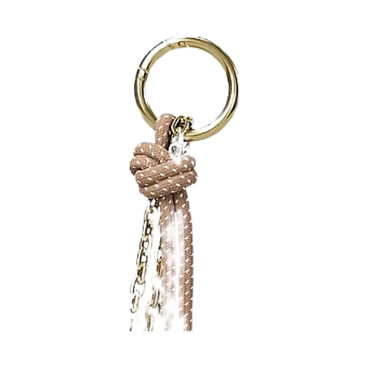 Michael Kors Gold-Tone and Speckled Cord Bag Charm Khaki