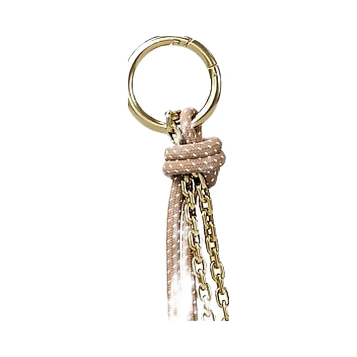 Michael Kors Gold-Tone and Speckled Cord Bag Charm Khaki