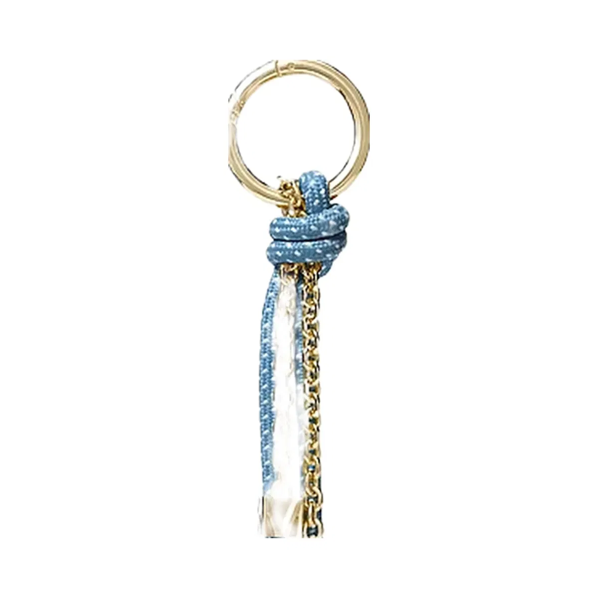 Michael Kors Gold-Tone and Speckled Cord Bag Charm Chambray