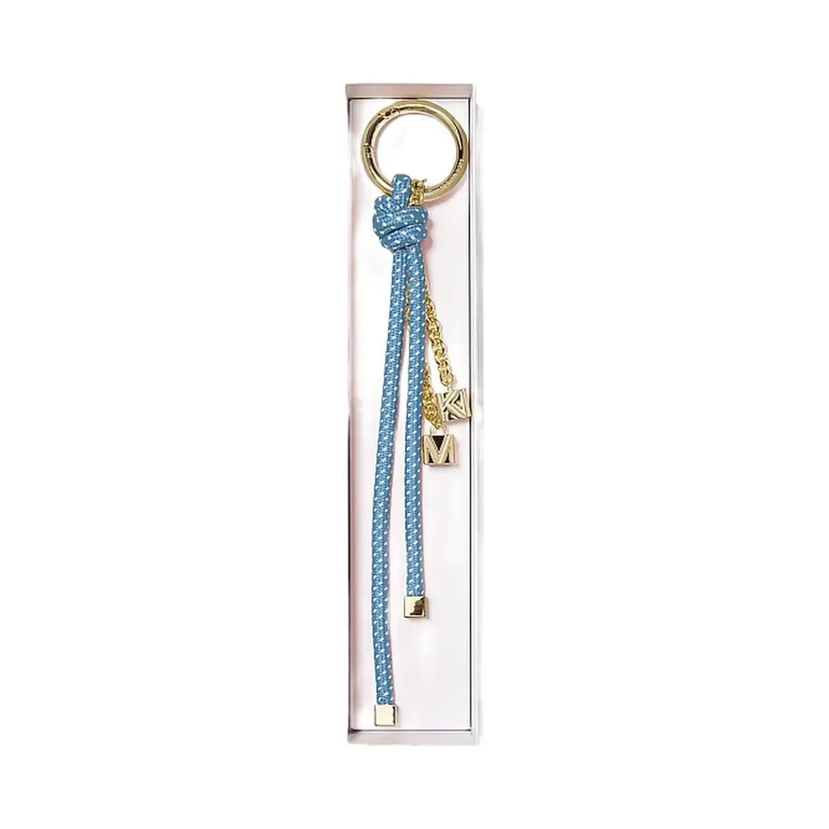 Michael Kors Gold-Tone and Speckled Cord Bag Charm Chambray