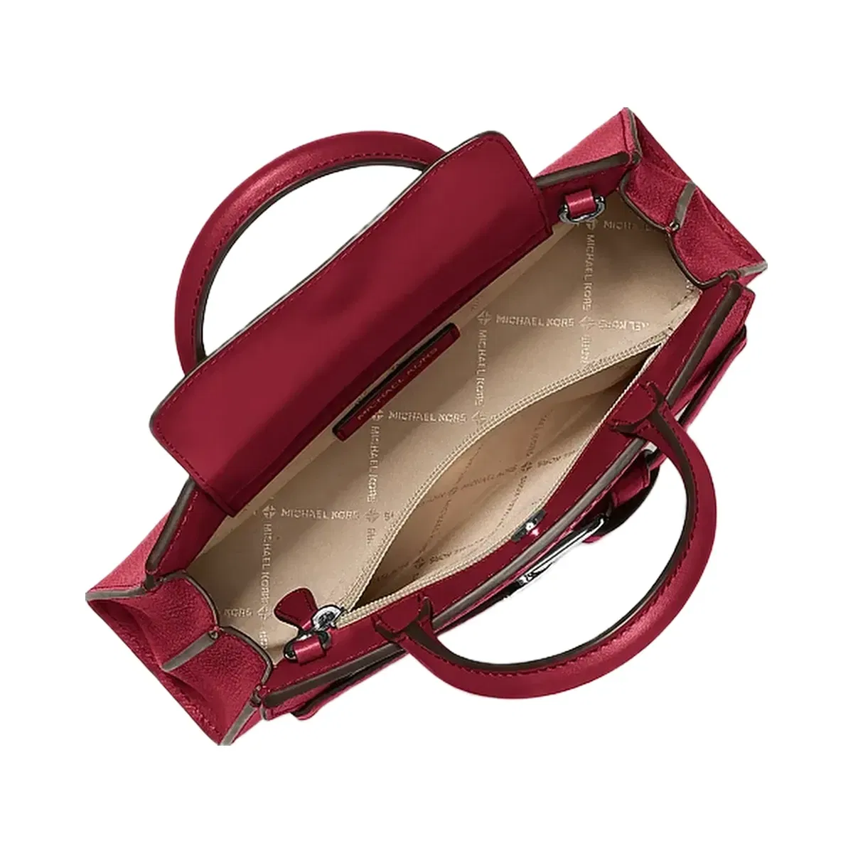 Michael Kors Greta Small Leather Satchel Maroon