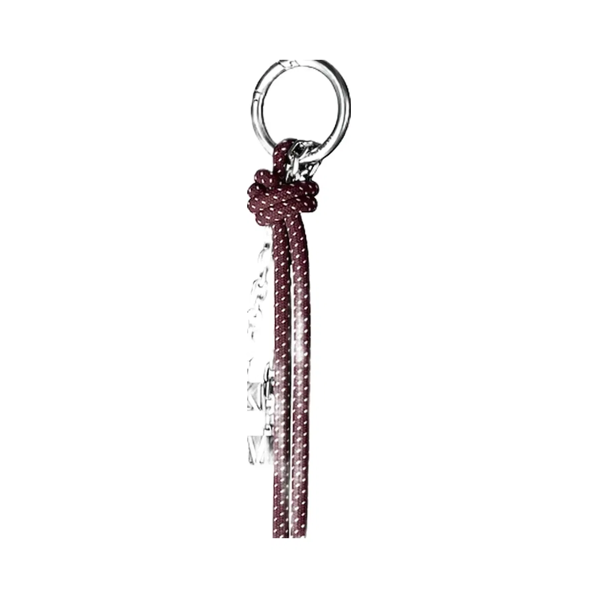 Michael Kors Silver-Tone and Speckled Cord Bag Charm Oxblood