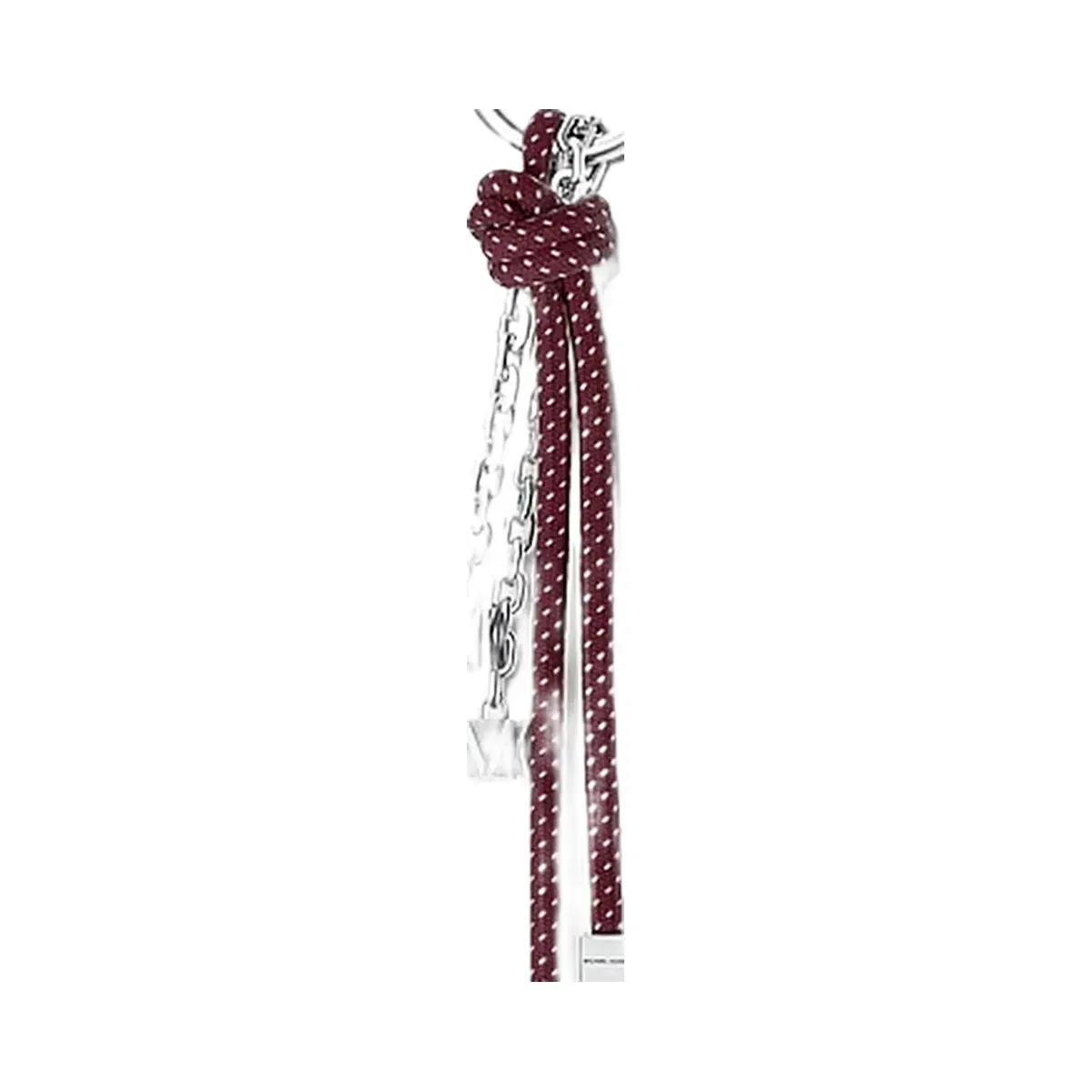 Michael Kors Silver-Tone and Speckled Cord Bag Charm Oxblood