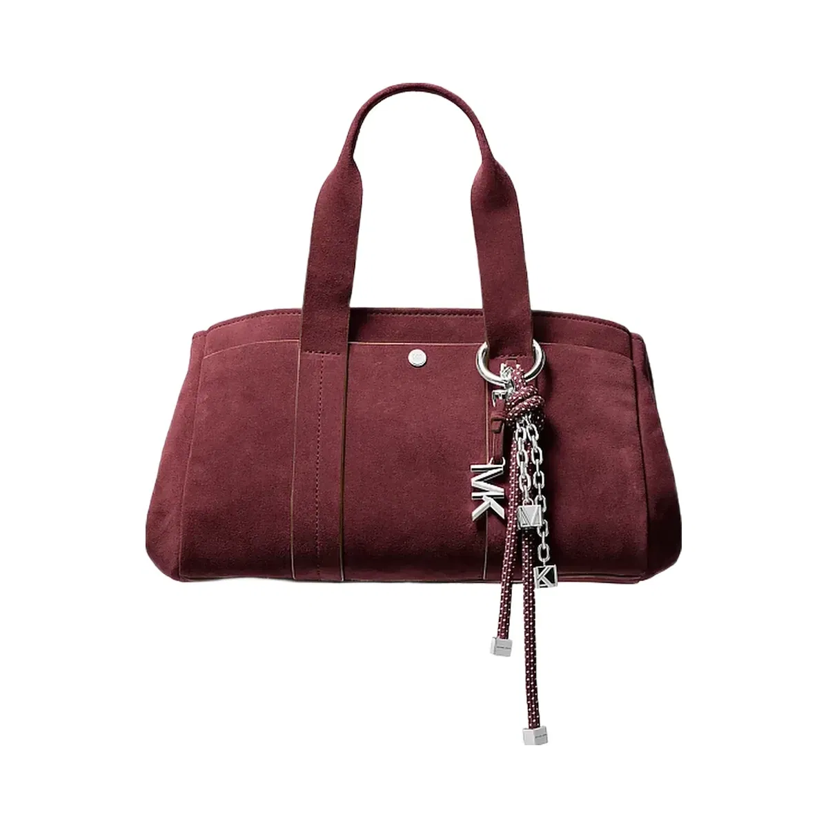 Michael Kors Silver-Tone and Speckled Cord Bag Charm Oxblood