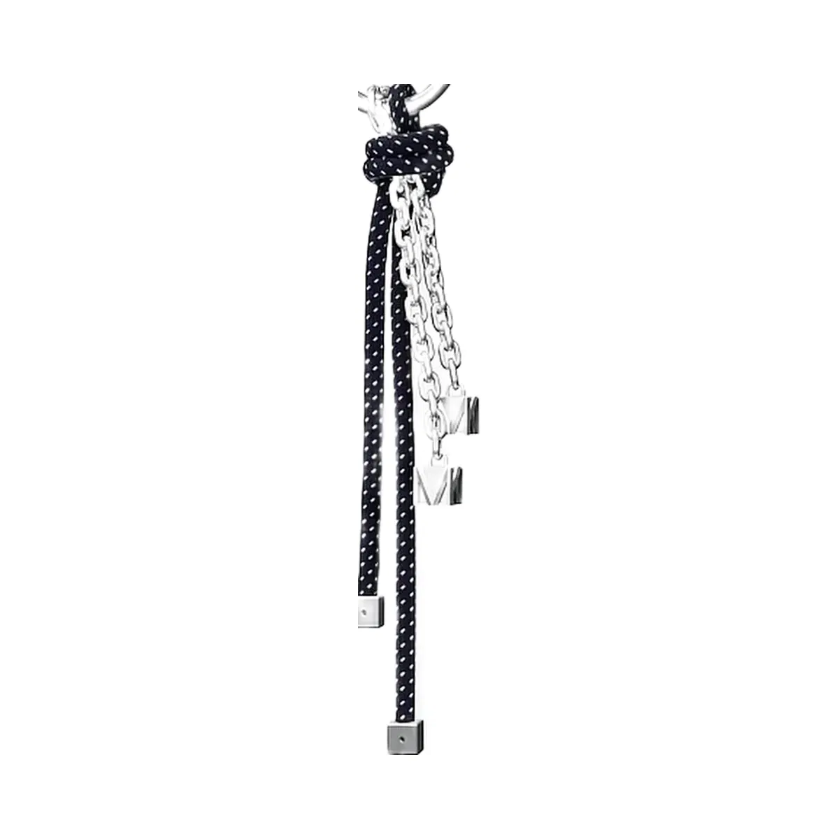 Michael Kors Silver-Tone and Speckled Cord Bag Charm Dress Blues