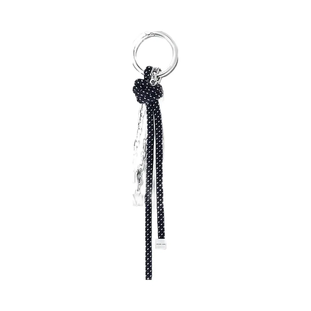 Michael Kors Silver-Tone and Speckled Cord Bag Charm Dress Blues