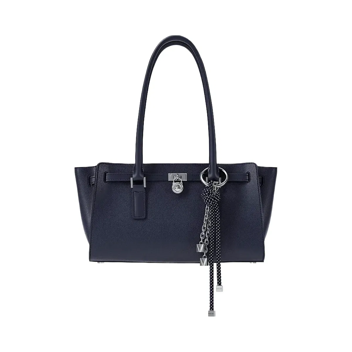 Michael Kors Silver-Tone and Speckled Cord Bag Charm Dress Blues