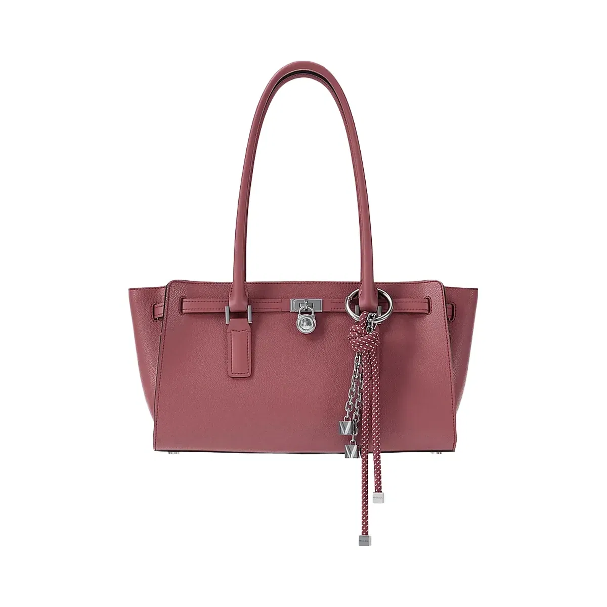 Michael Kors Silver-Tone and Speckled Cord Bag Charm Rosewood