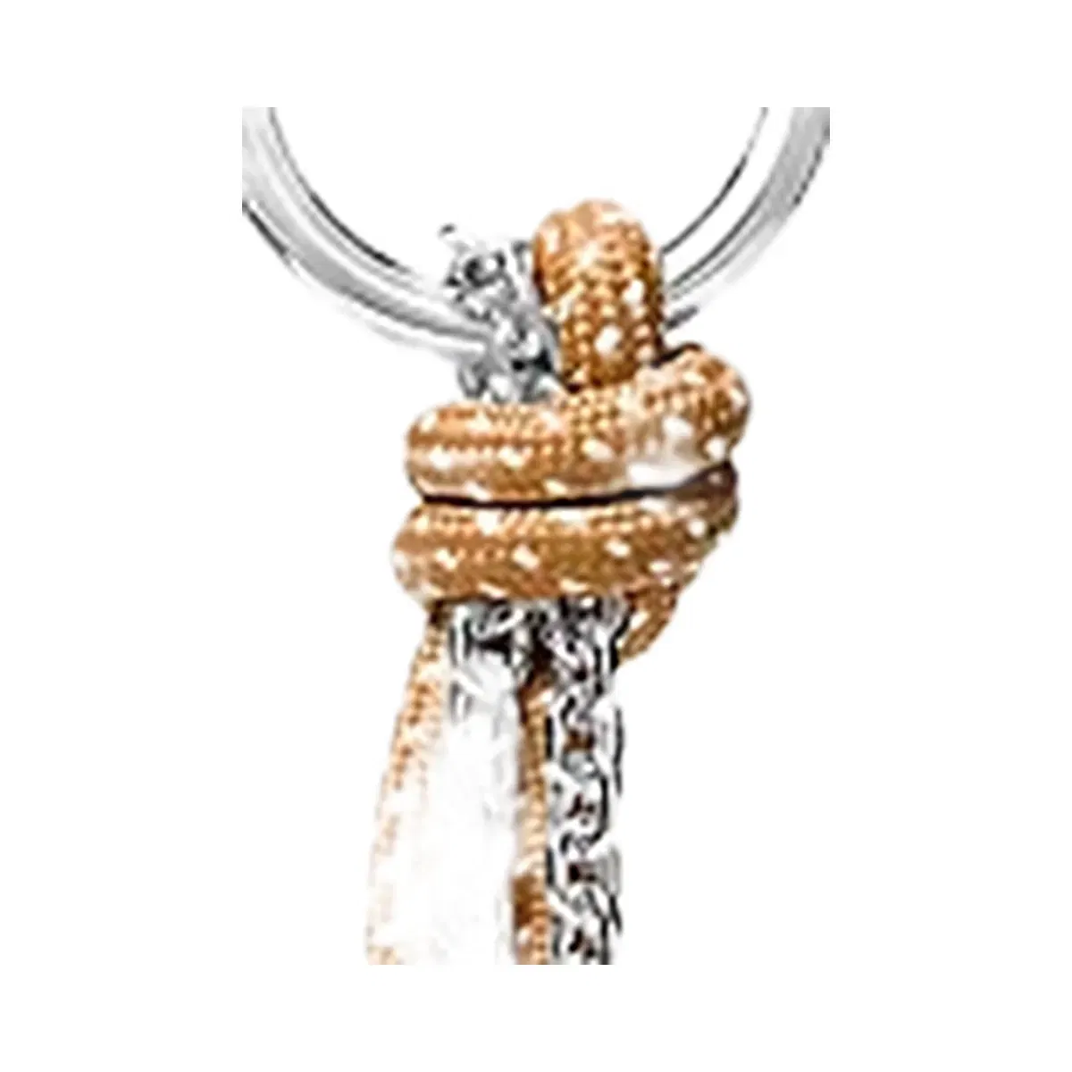 Michael Kors Silver-Tone and Speckled Cord Bag Charm Peanut