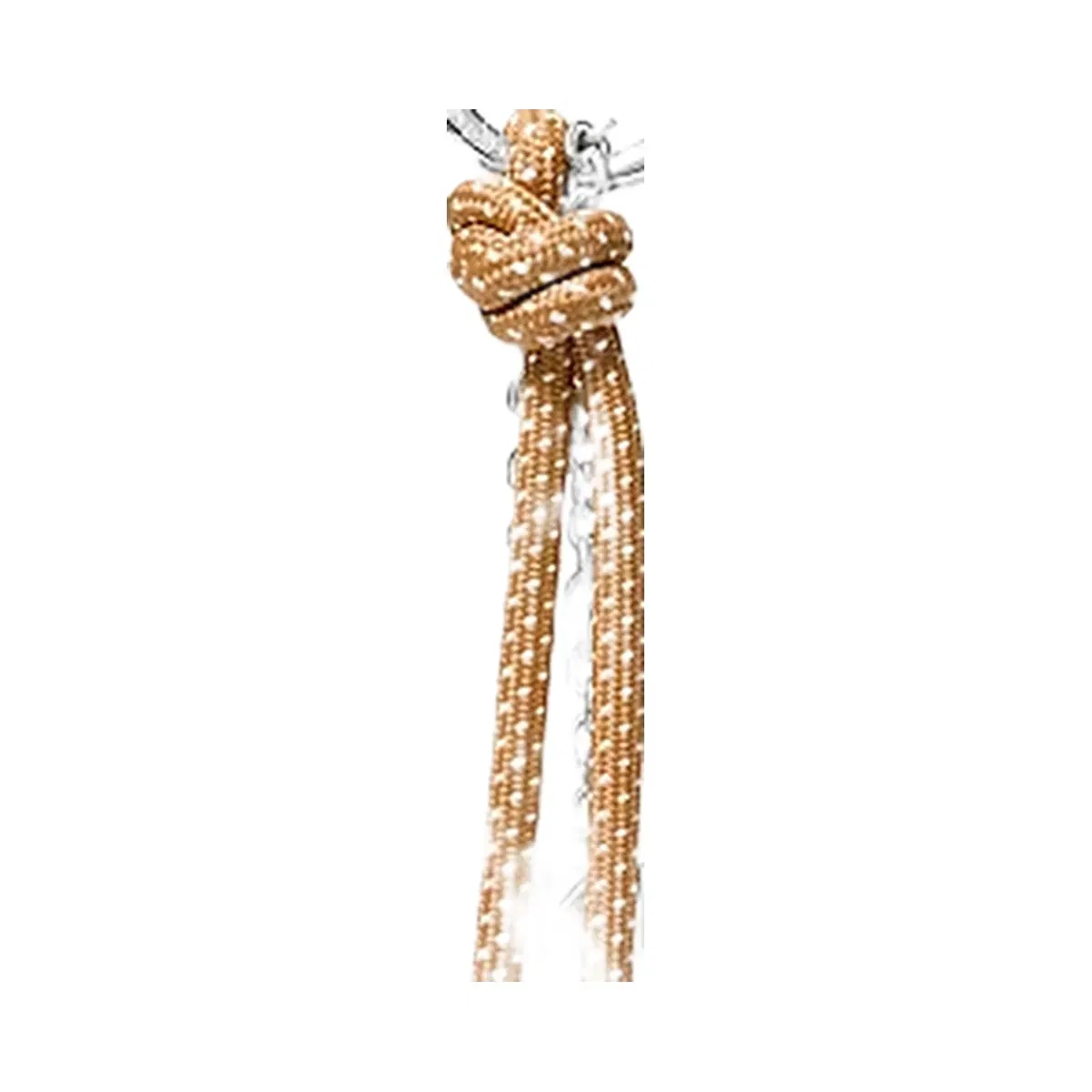 Michael Kors Silver-Tone and Speckled Cord Bag Charm Peanut