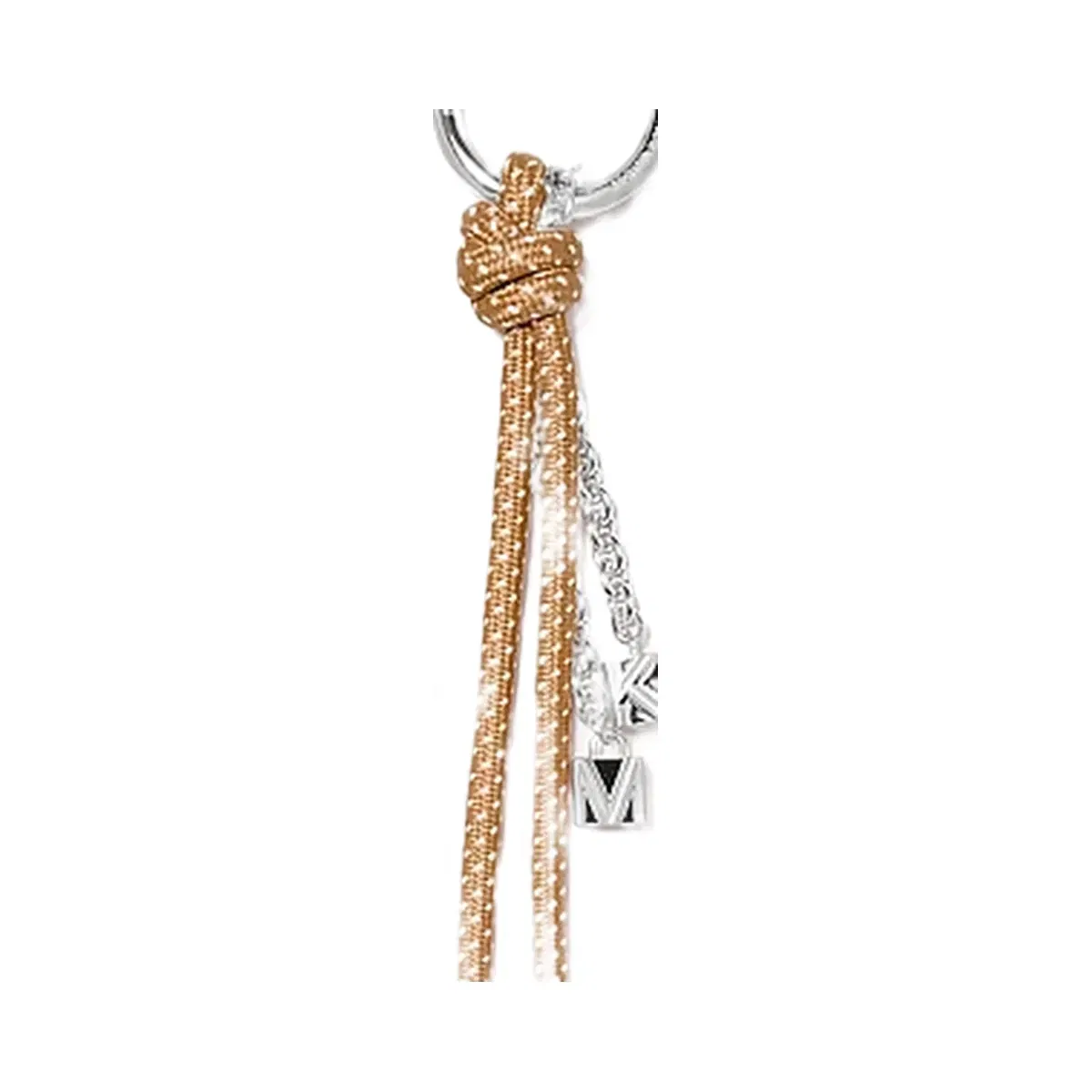 Michael Kors Silver-Tone and Speckled Cord Bag Charm Peanut