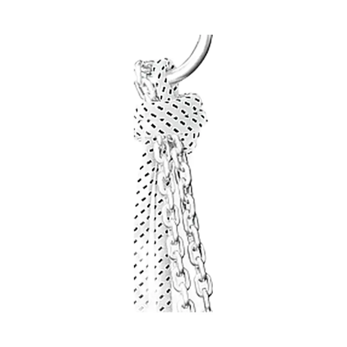 Michael Kors Silver-Tone and Speckled Cord Bag Charm Optic White