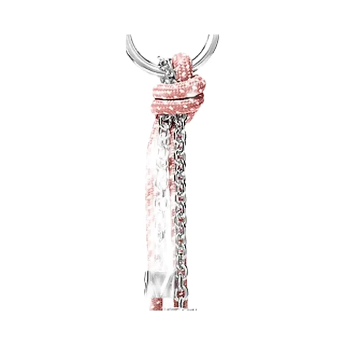Michael Kors Silver-Tone and Speckled Cord Bag Charm Smokey Rose