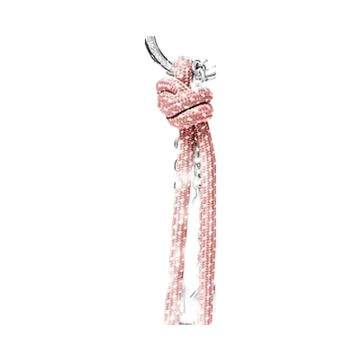 Michael Kors Silver-Tone and Speckled Cord Bag Charm Smokey Rose