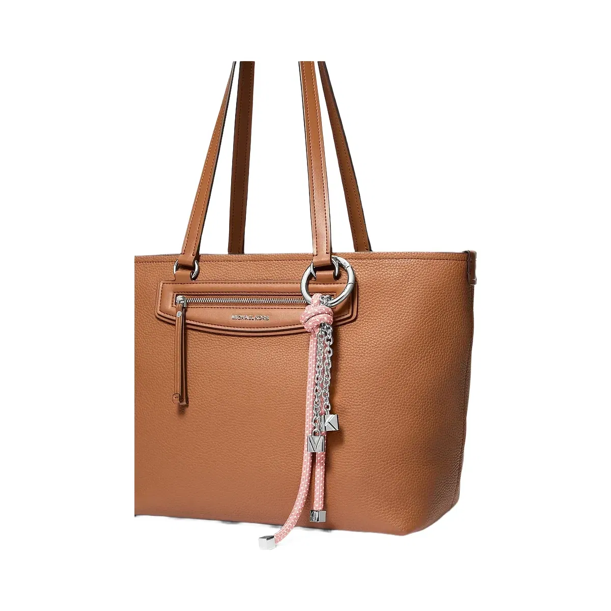 Michael Kors Silver-Tone and Speckled Cord Bag Charm Smokey Rose