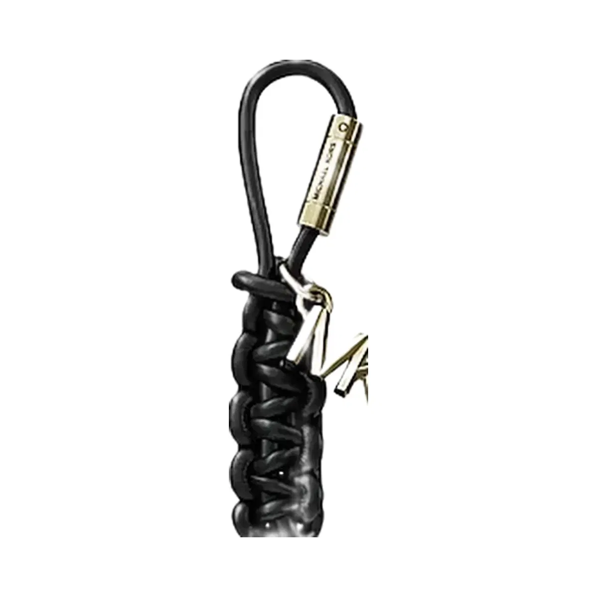 Michael Kors Gold-Tone and Braided Cord Bag Charm Black