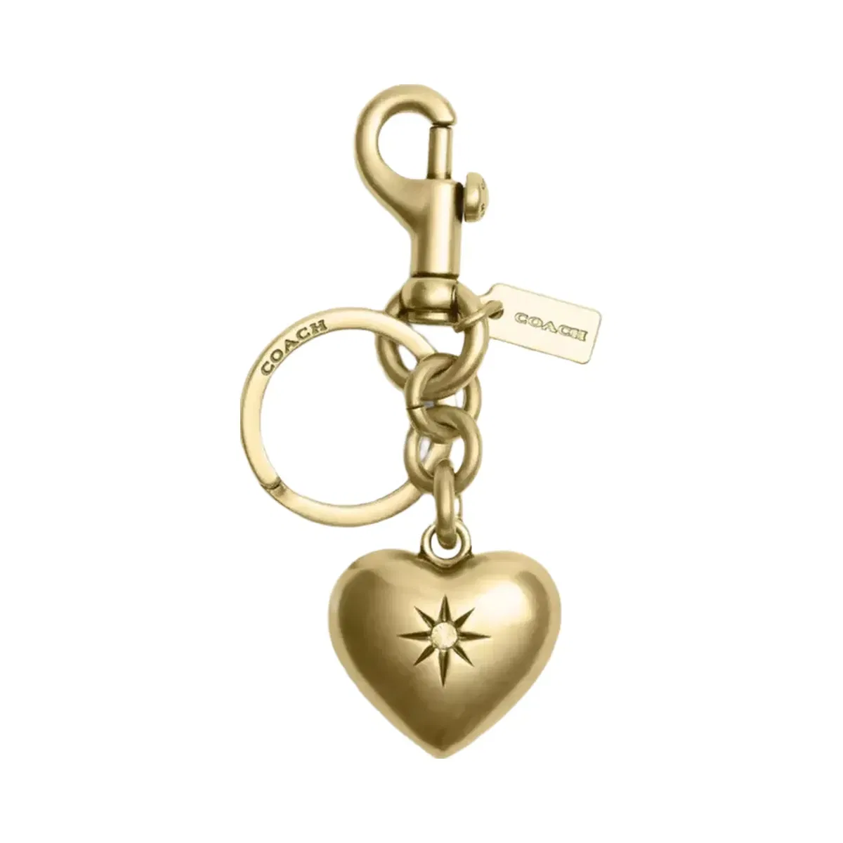 Coach Heart Bag Charm in Gold Gold