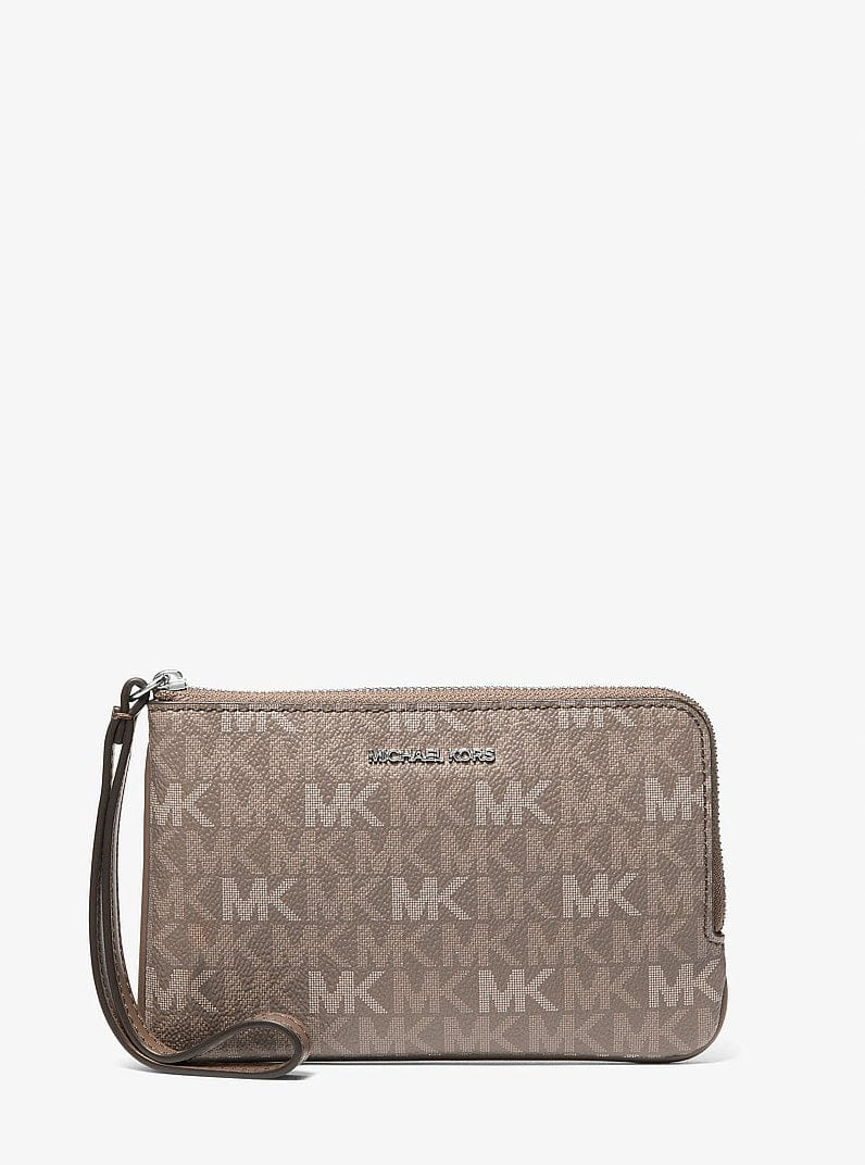 Michael Kors Jet Set Travel Small Signature Logo Wristlet Mushroom
