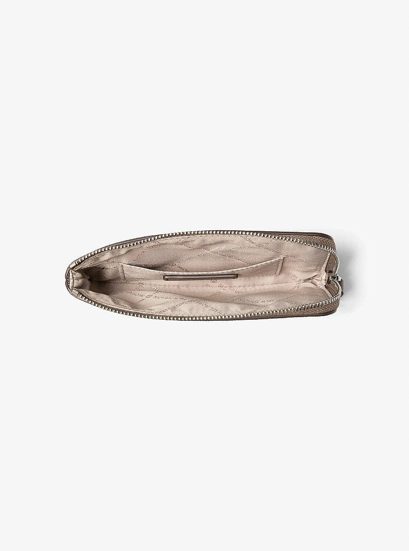 Michael Kors Jet Set Travel Small Signature Logo Wristlet Mushroom