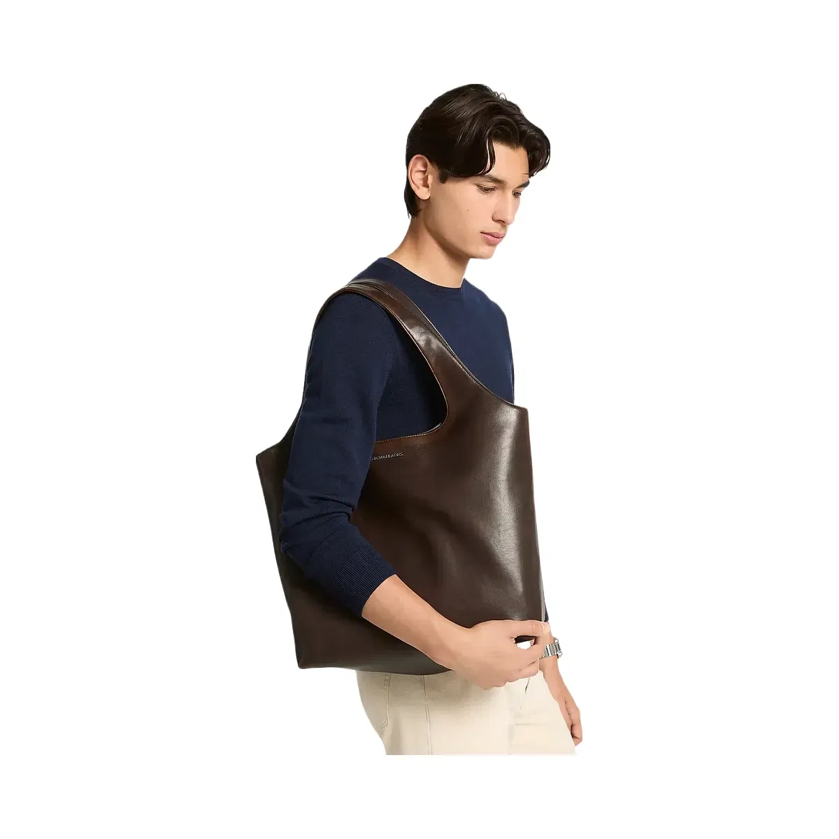 Michael Kors Cooper Burnished Tote Bag Chocolate