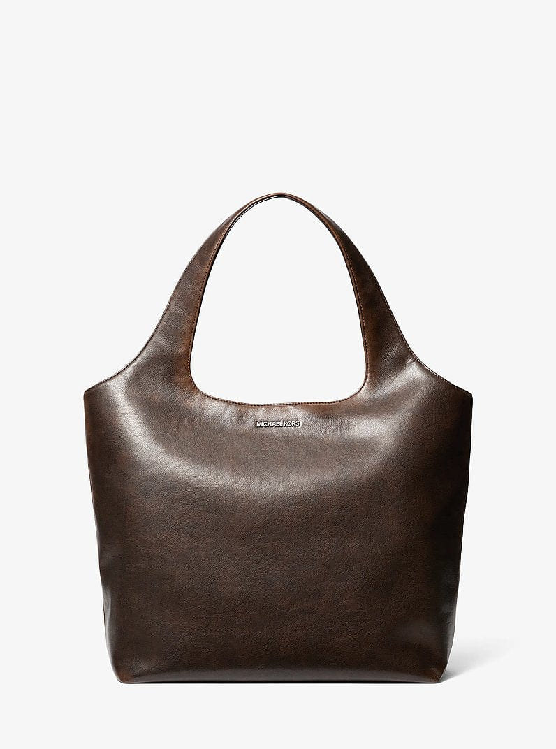 Michael Kors Cooper Burnished Tote Bag Chocolate