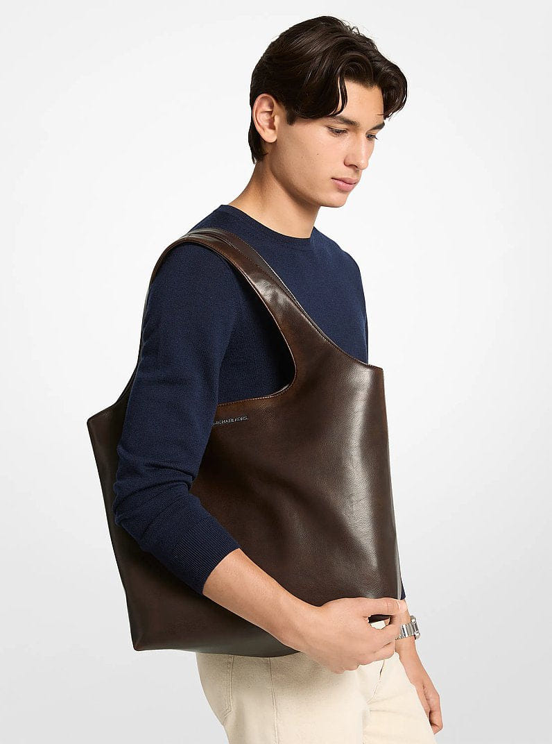Michael Kors Cooper Burnished Tote Bag Chocolate