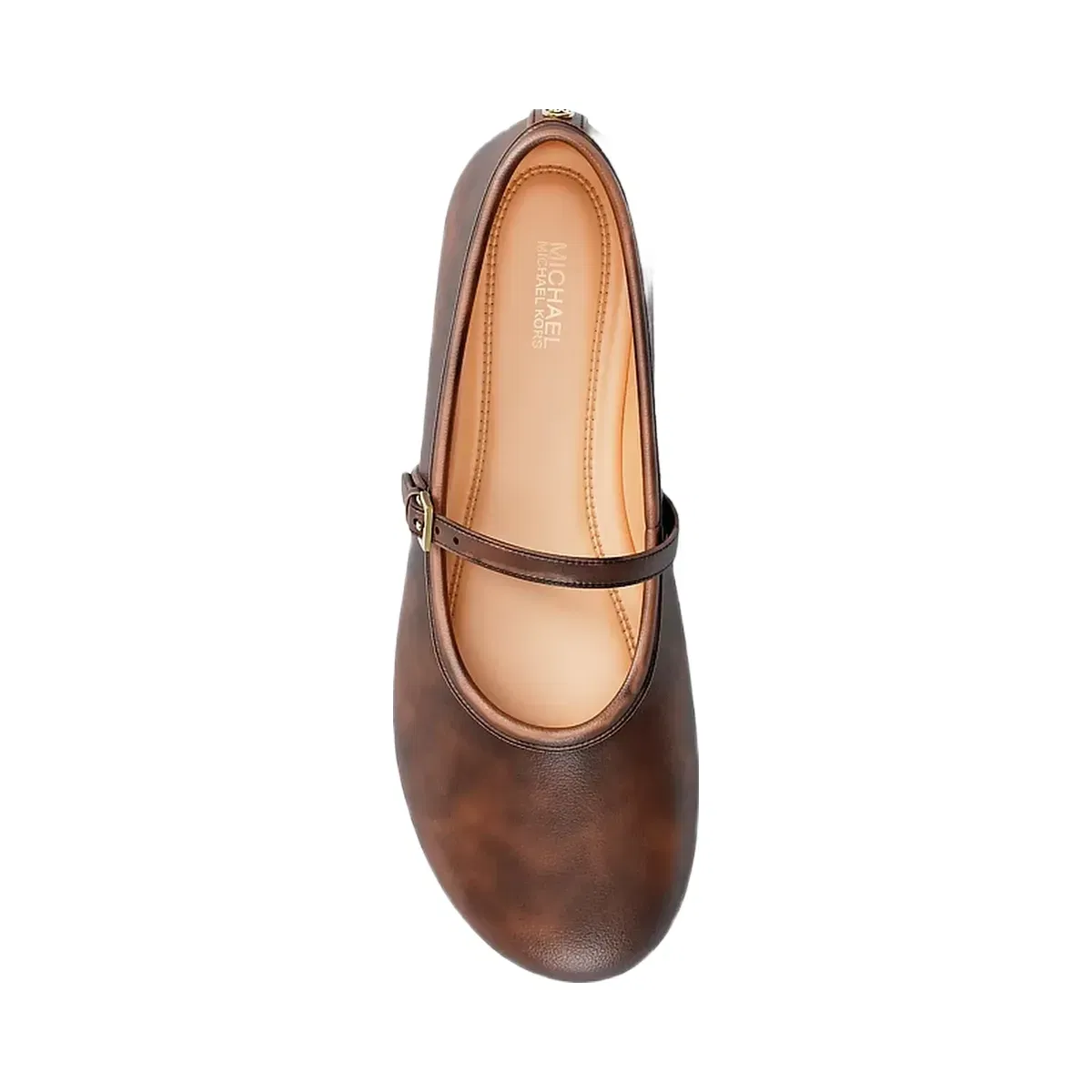 Michael Kors Phoebe Burnished Ballet Flat Chocolate