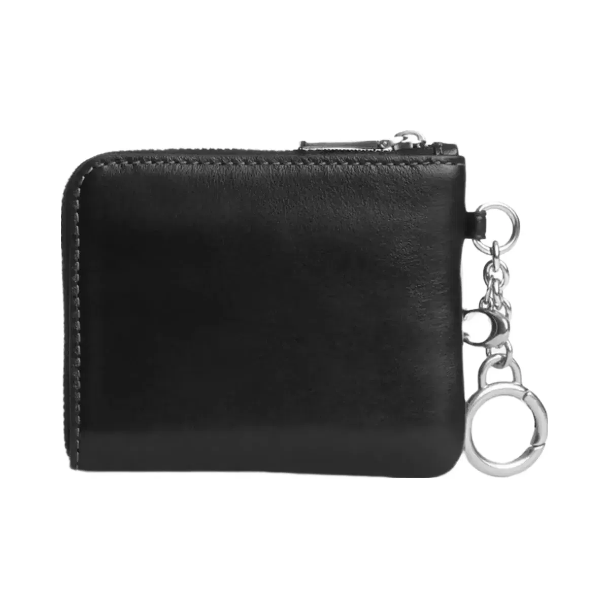 Coach Small Corner Zip Wallet in Silver Black