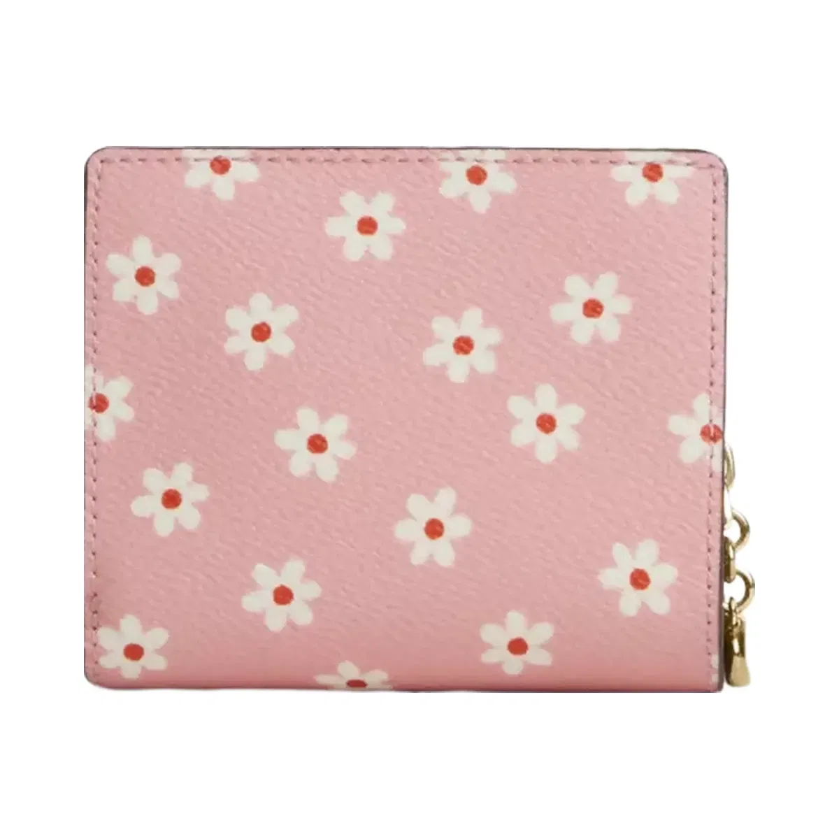 Coach Snap Wallet With Floral Print in Gold Pink Multi