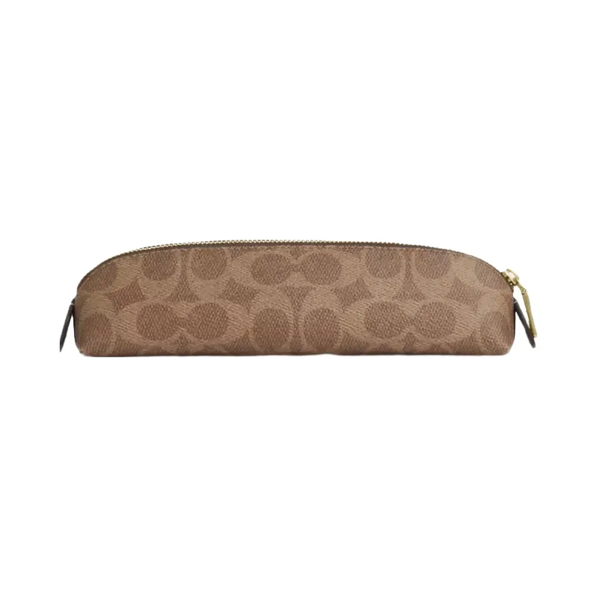 Coach Pencil Case In Signature Canvas in Gold Tan Brown