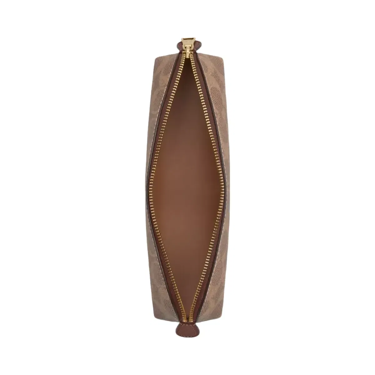 Coach Pencil Case In Signature Canvas in Gold Tan Brown