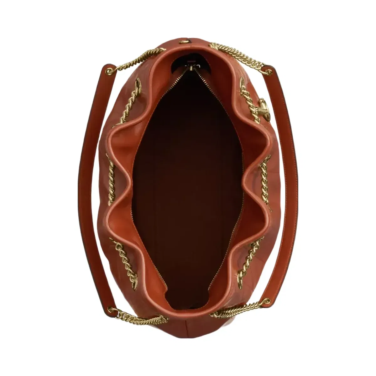Coach Evelyn Shoulder Bag With Quilting And Charm in Gold Cinnamon