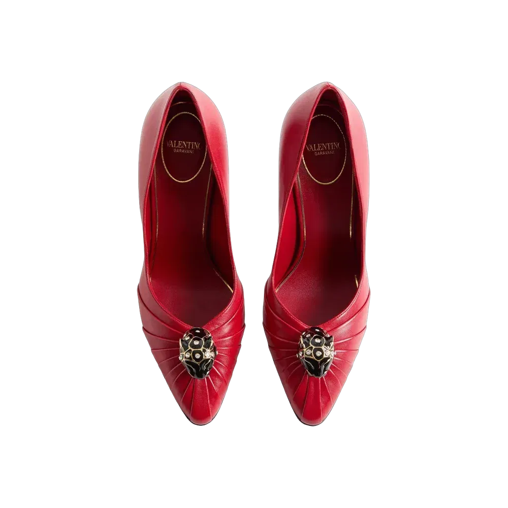 Valentino Panthea Goatskin Pumps 105mm Red