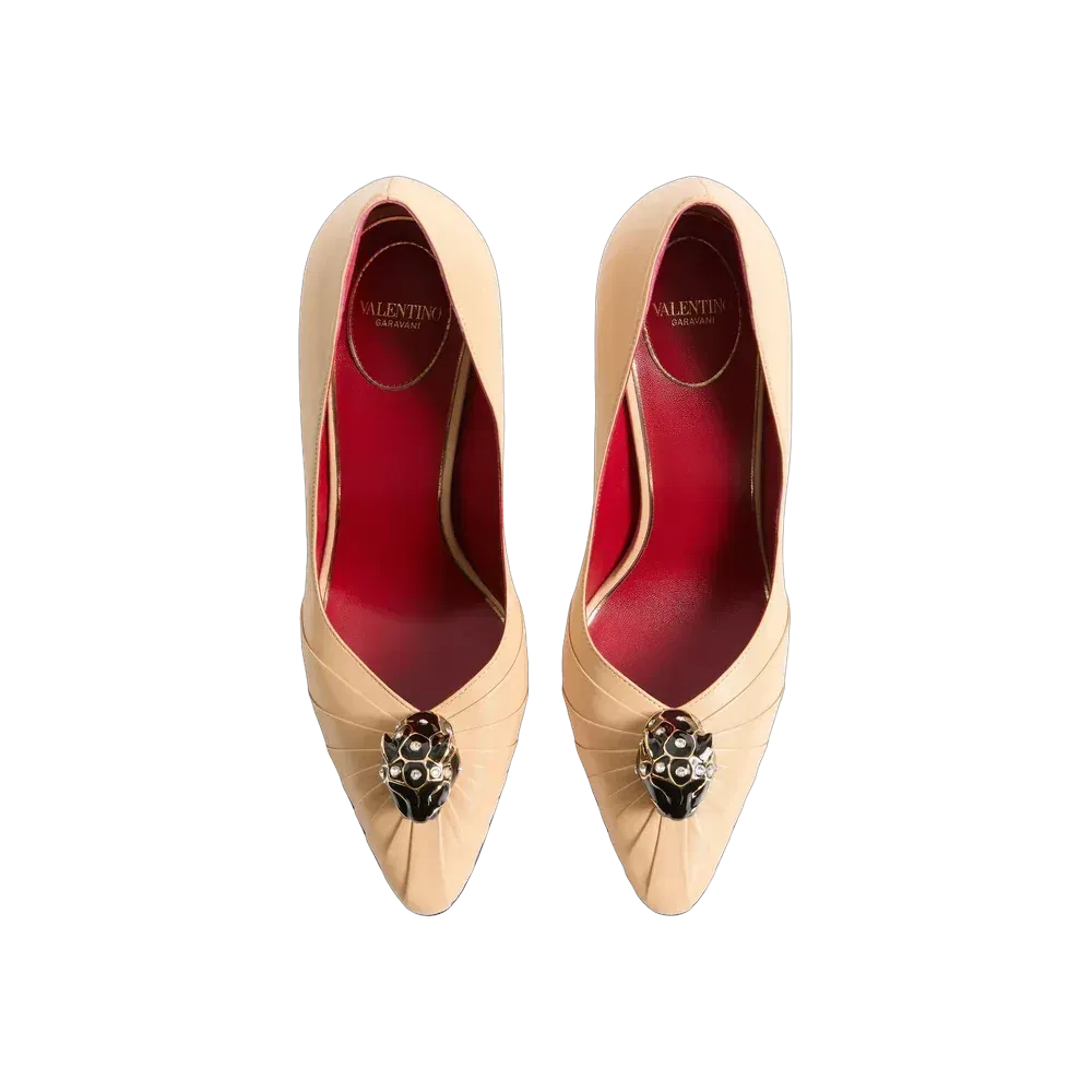 Valentino Panthea Goatskin Pumps 105mm Desert Beige