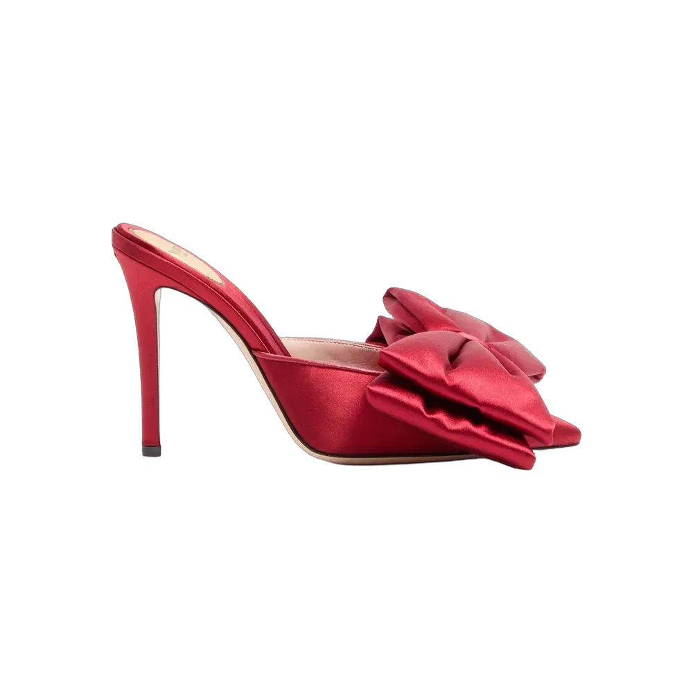 Valentino Yolande Satin Mule 105mm Red
