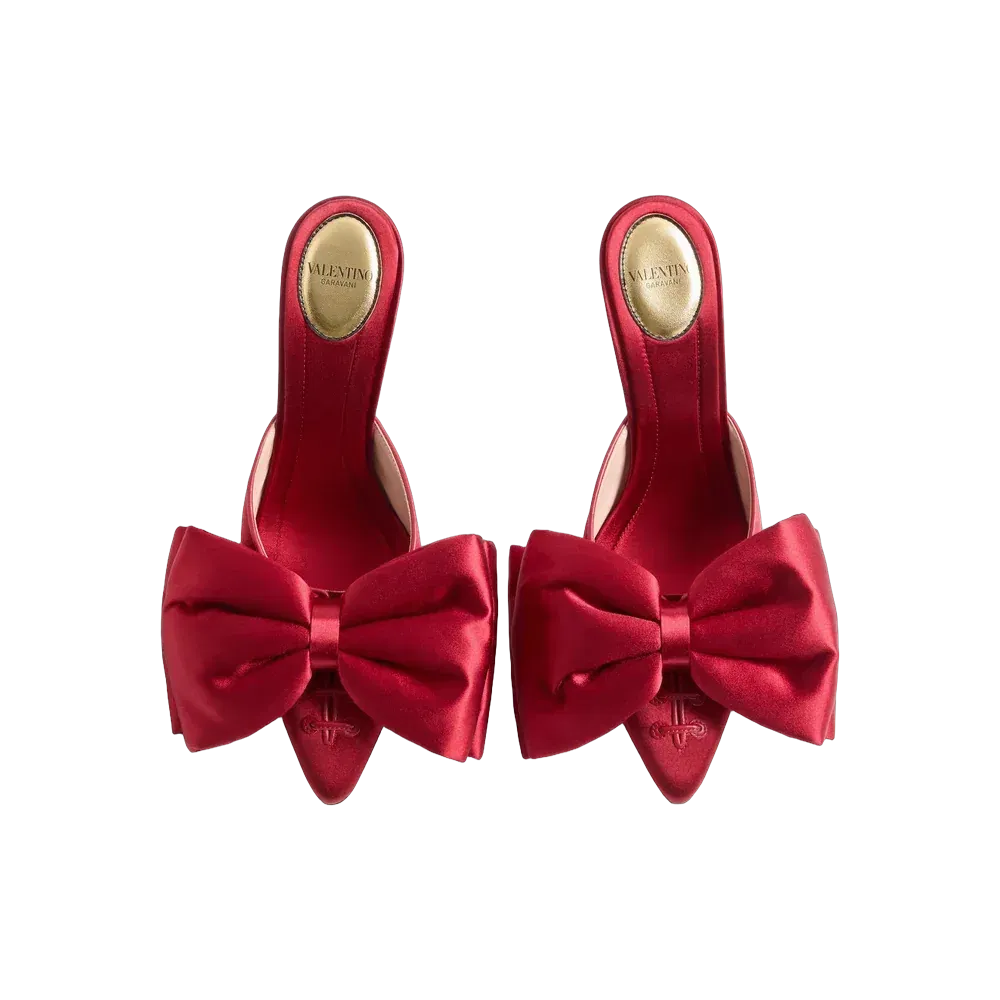 Valentino Yolande Satin Mule 105mm Red