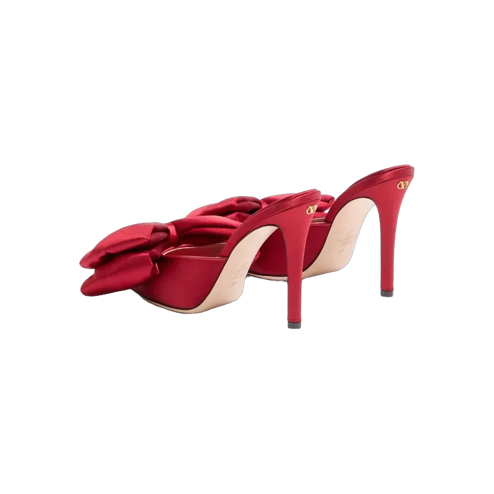 Valentino Yolande Satin Mule 105mm Red