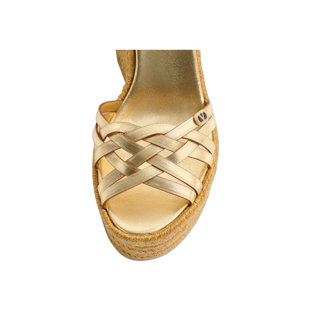 Valentino BriBri Wedge Sandal In Laminated Calfskin 120mm