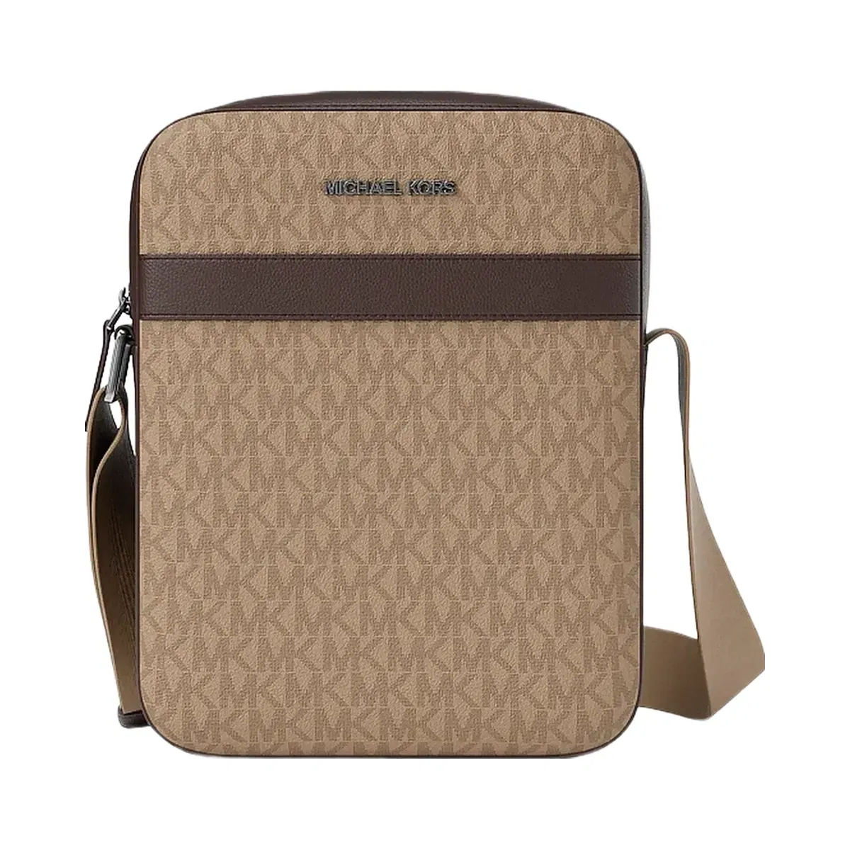 Michael Kors Cooper Signature Logo Flight Bag Camel
