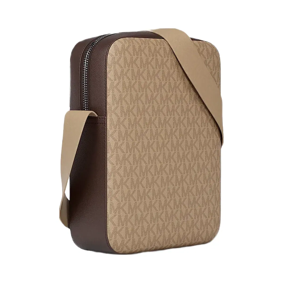 Michael Kors Cooper Signature Logo Flight Bag Camel