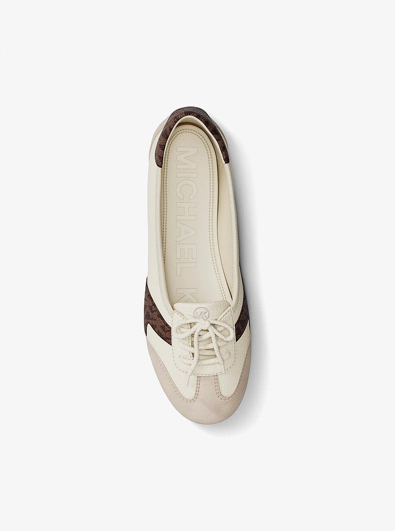 Michael Kors Brielle Signature Logo Trim Sneakerina Brown Multi
