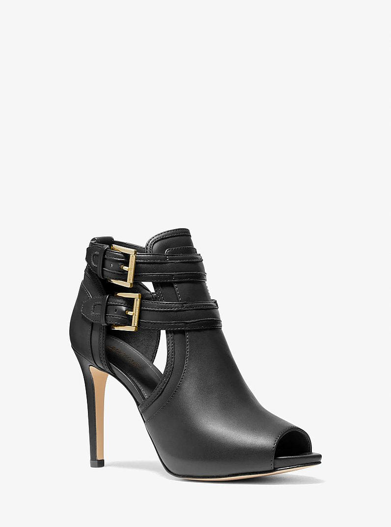 Michael Kors Blaze Open-Toe Ankle Boot Black