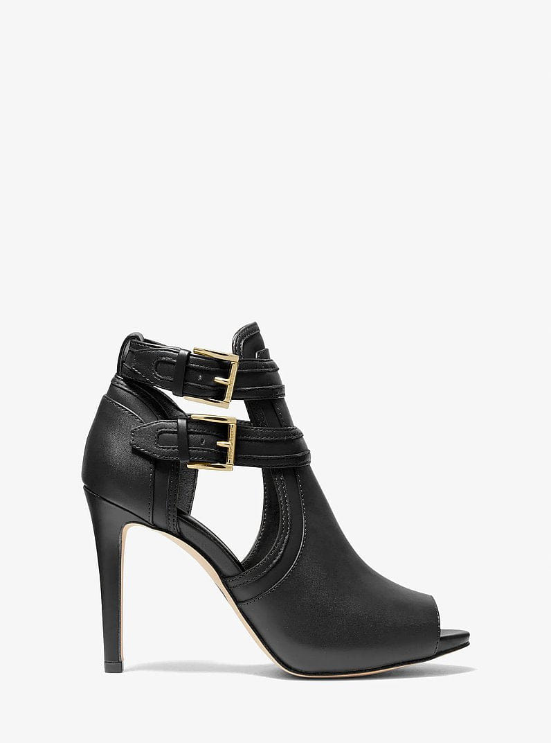 Michael Kors Blaze Open-Toe Ankle Boot Black