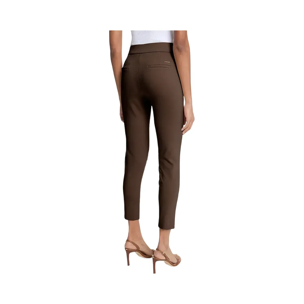 Michael Kors Viscose Blend Zip Pants Chocolate