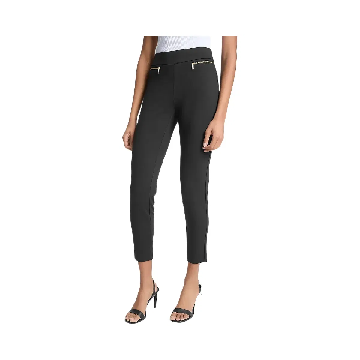 Michael Kors Viscose Blend Zip Pants Black