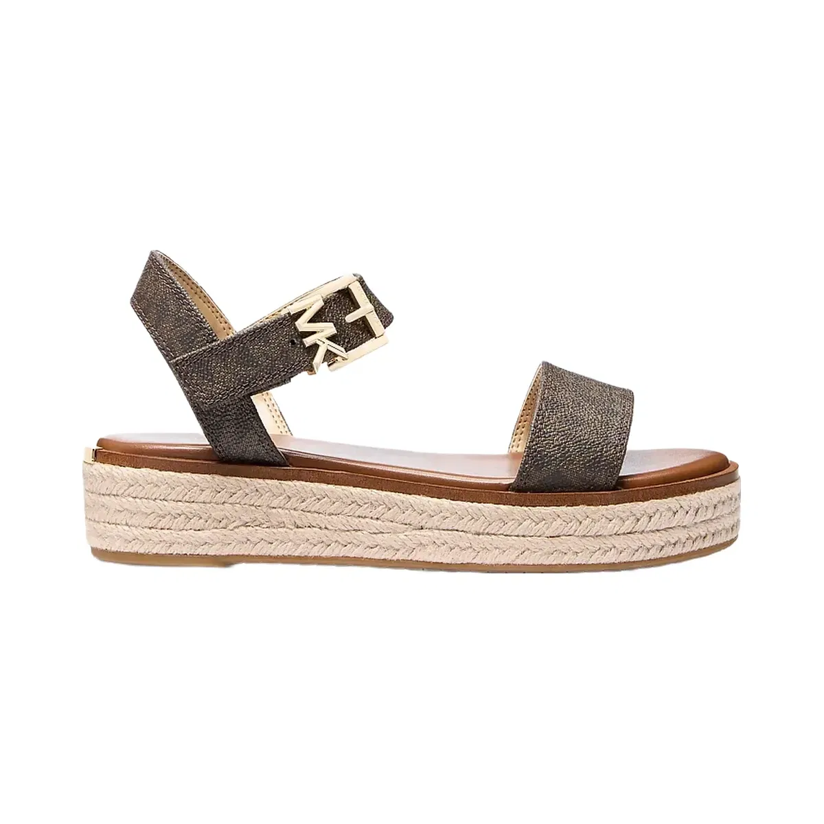Michael Kors Richie Signature Logo Platform Espadrille Sandal Brown