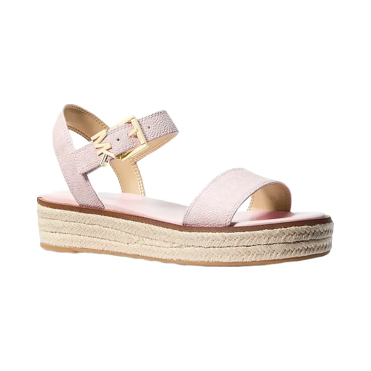 Michael Kors Richie Signature Logo Platform Espadrille Sandal Powder Blush