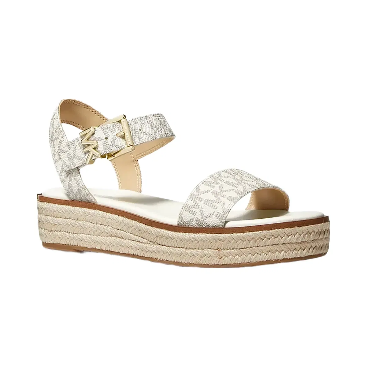 Michael Kors Richie Signature Logo Platform Espadrille Sandal Vanilla